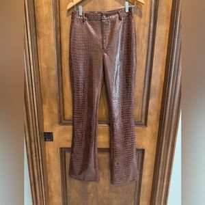 Faux, leather pants. Brown